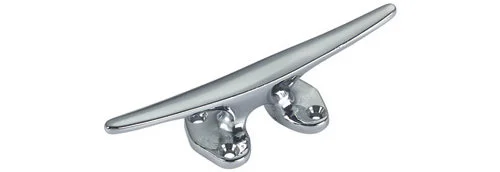 Chrome-plated brass mooring cleat