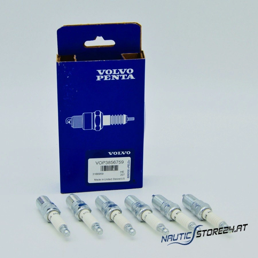 Volvo Penta Spark Plug Set (6 pieces) for 4.3Gi / 4.3GL (3856759)