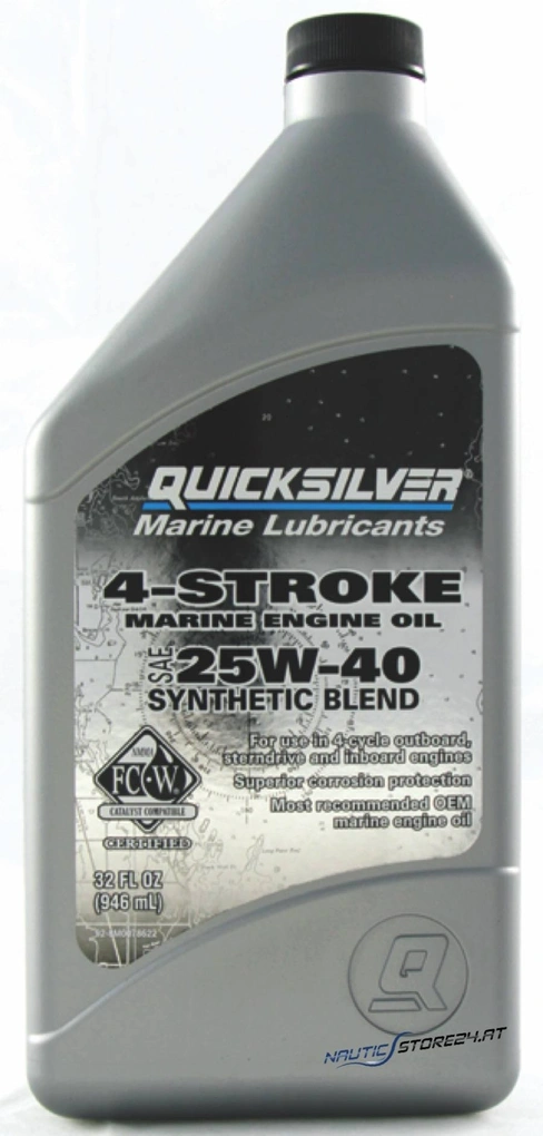 Mercury/Quicksilver Engine Oil 25W-40 Synthetic 4-Stroke 1L (92-8M0086226)