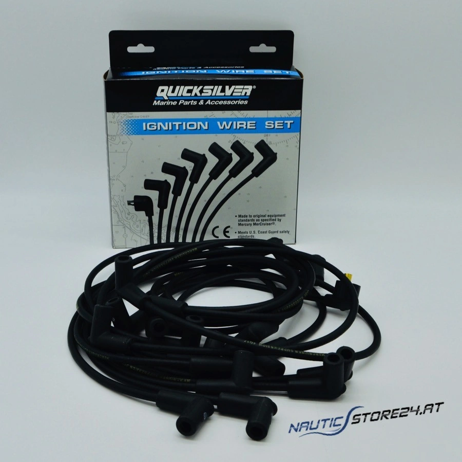 Mercury/Quicksilver Ignition Cable Set incl. Spark Plug Plug for Mercruiser V8 (816761Q17)