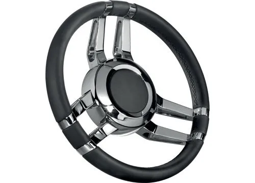 Isotta Comfort Steering Wheel Carlotta Black Leather/Metal