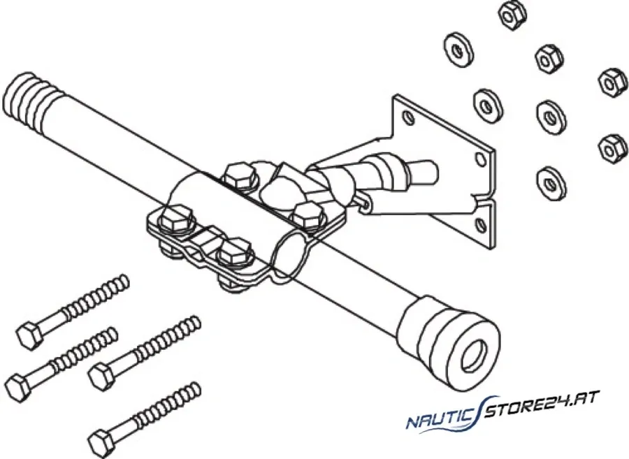 Teleflex Cable Bracket Mirror | Version: Bracket complete (galvanized)