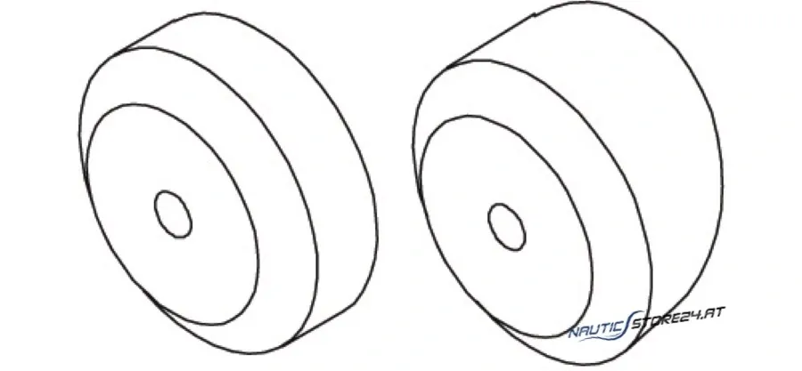 Teleflex hub cap for Safe-T QC and HPS | Design: 90° cap inclined helm stations