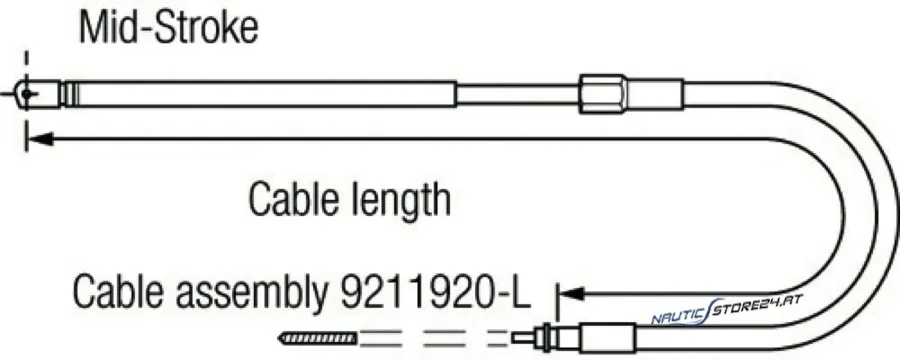 Teleflex Steering Cable SSC 131 | Length: 274cm (9 ft)