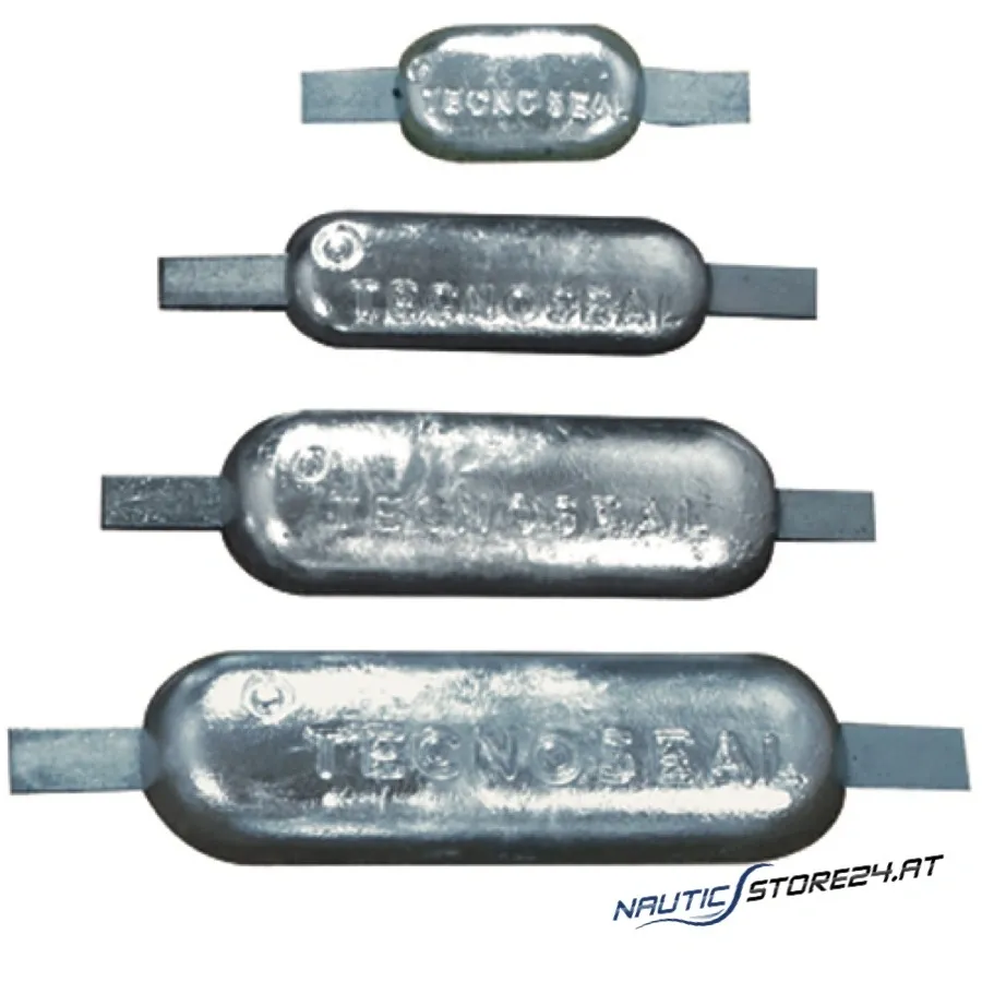Zinc flat anode, pear-shaped | Design: Height 22.5mm, Length 120/210mm, Width 40mm, Weight 0.5kg