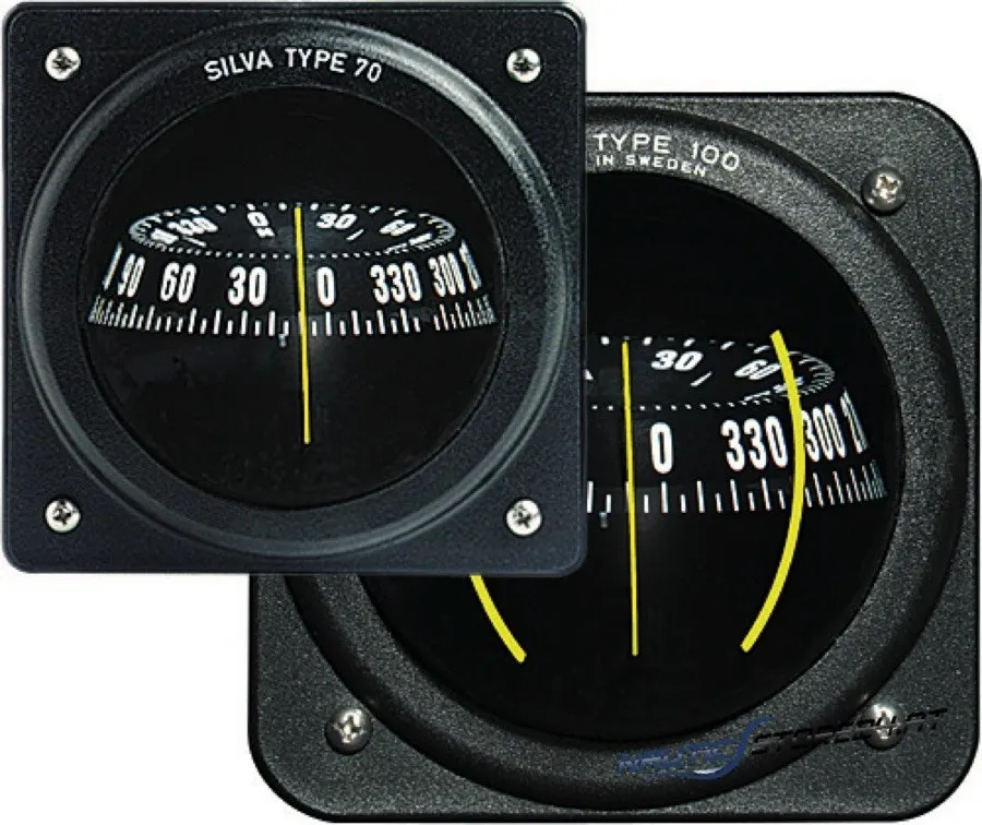 Silva Compass Mod. 70/100 P/PT black | Design: Compass, Rose Ø 70mm, black, black capsule back panel