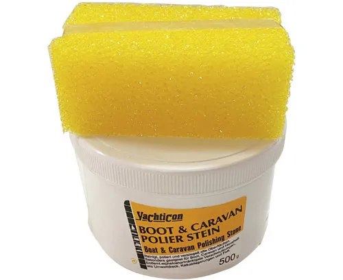 Yachticon Polishing Stone for Boat and Caravan incl. Cleaning Sponge 750g