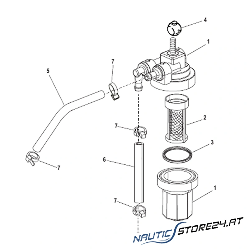 Mercury/Quicksilver Fuel Filter Kit Mercury and Mariner 6 to 25 HP Two-stroke (35-889527A07)