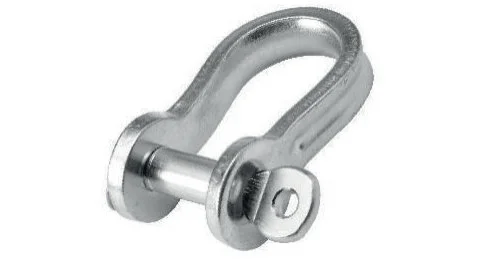 Stainless steel flat shackle, curved shape