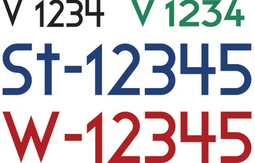 Boat license plates | Design: for GRP and wood, height 150mm