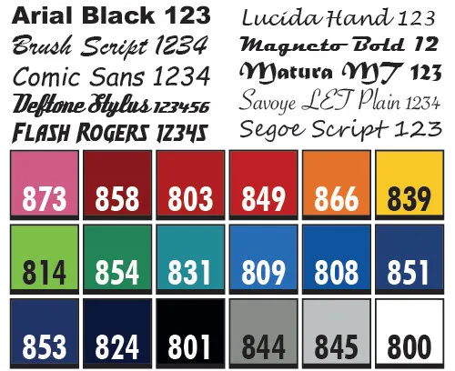 Boat names or other labels