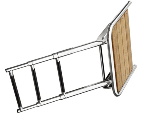 Bathing jetty with folding ladder