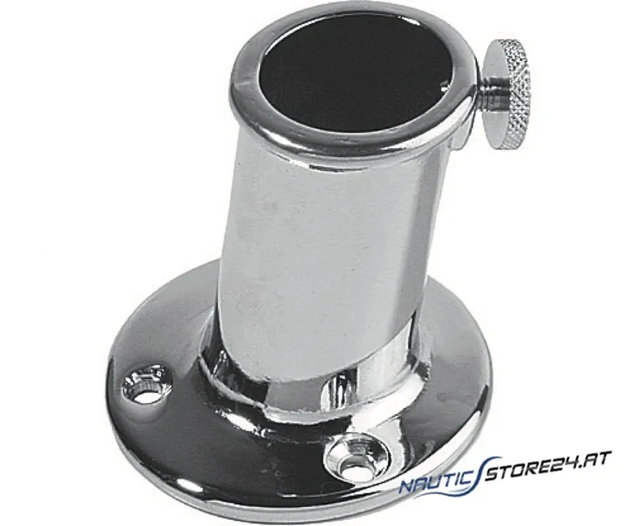Flagstick holder 10° diagonally chrome-plated | Flagstick Ø: 16mm