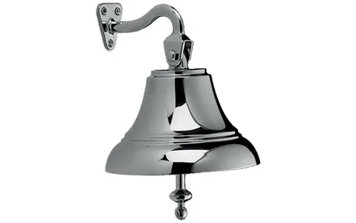 Brass bell, chrome-plated, outer diameter: 100 mm