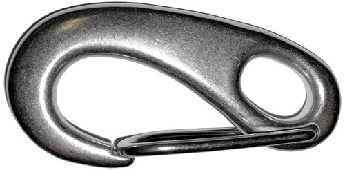 Stainless steel snap hook with spring clip