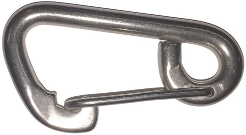 Stainless steel carabiner with self-locking bracket