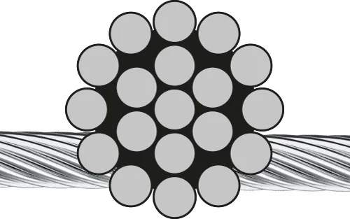 Spiral wire rope 1 x 19 (stiff)