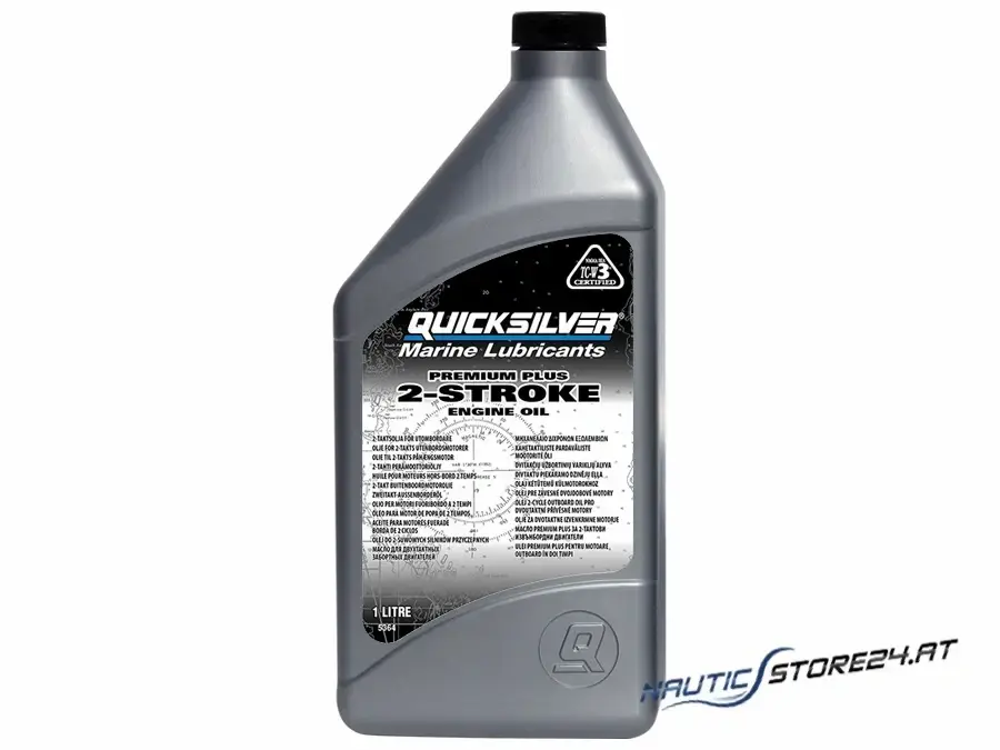 Mercury/Quicksilver 2-Stroke Outboard Engine Oil Premium Plus TC-W3 1L (92-8M0206940) replacing 858026QB1 Quicksilver